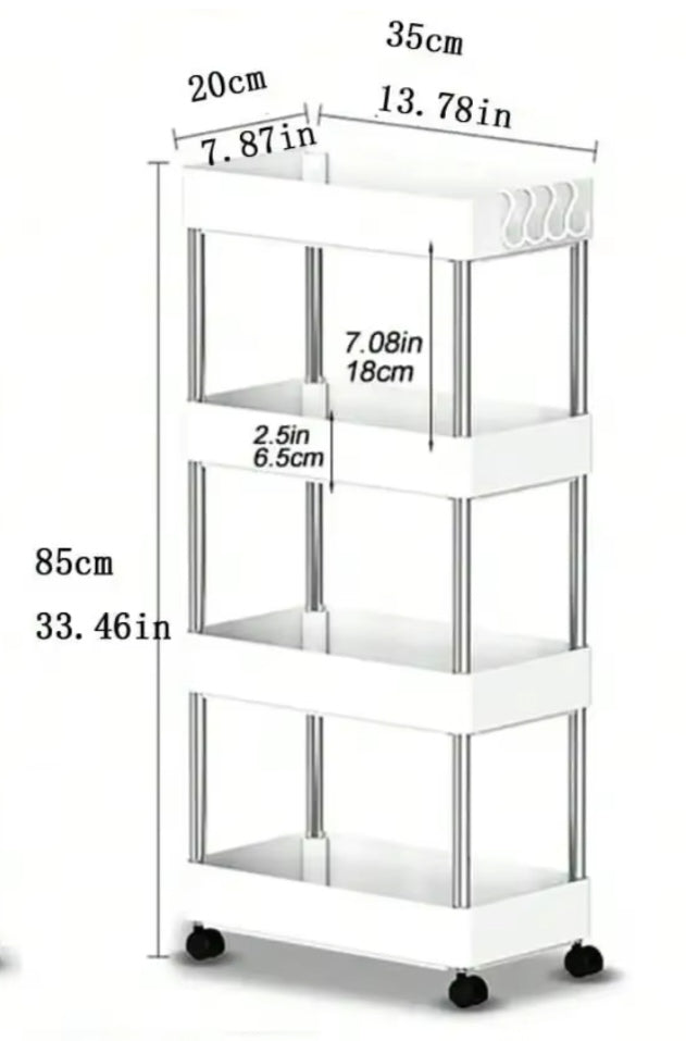 Chariot Slim sur Roulettes Organiz Home