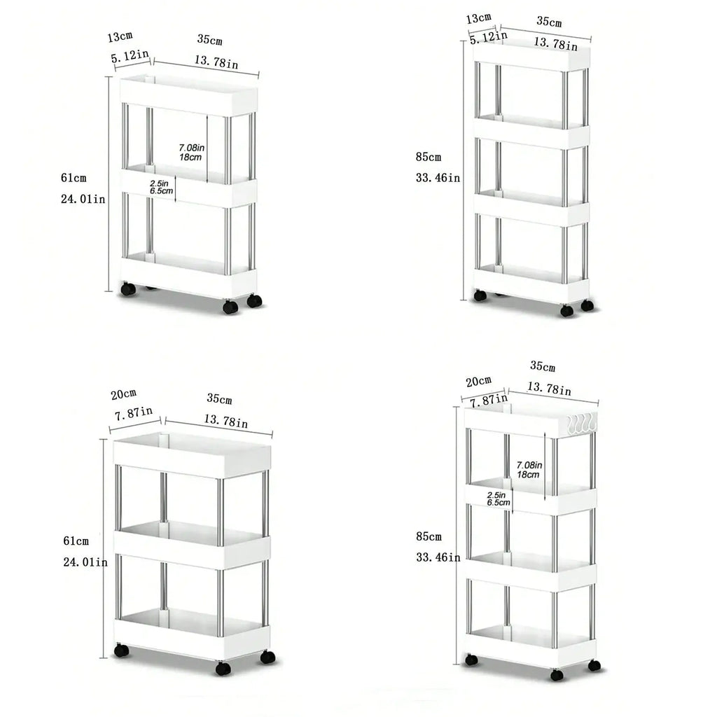 Chariot Slim sur Roulettes Organiz Home