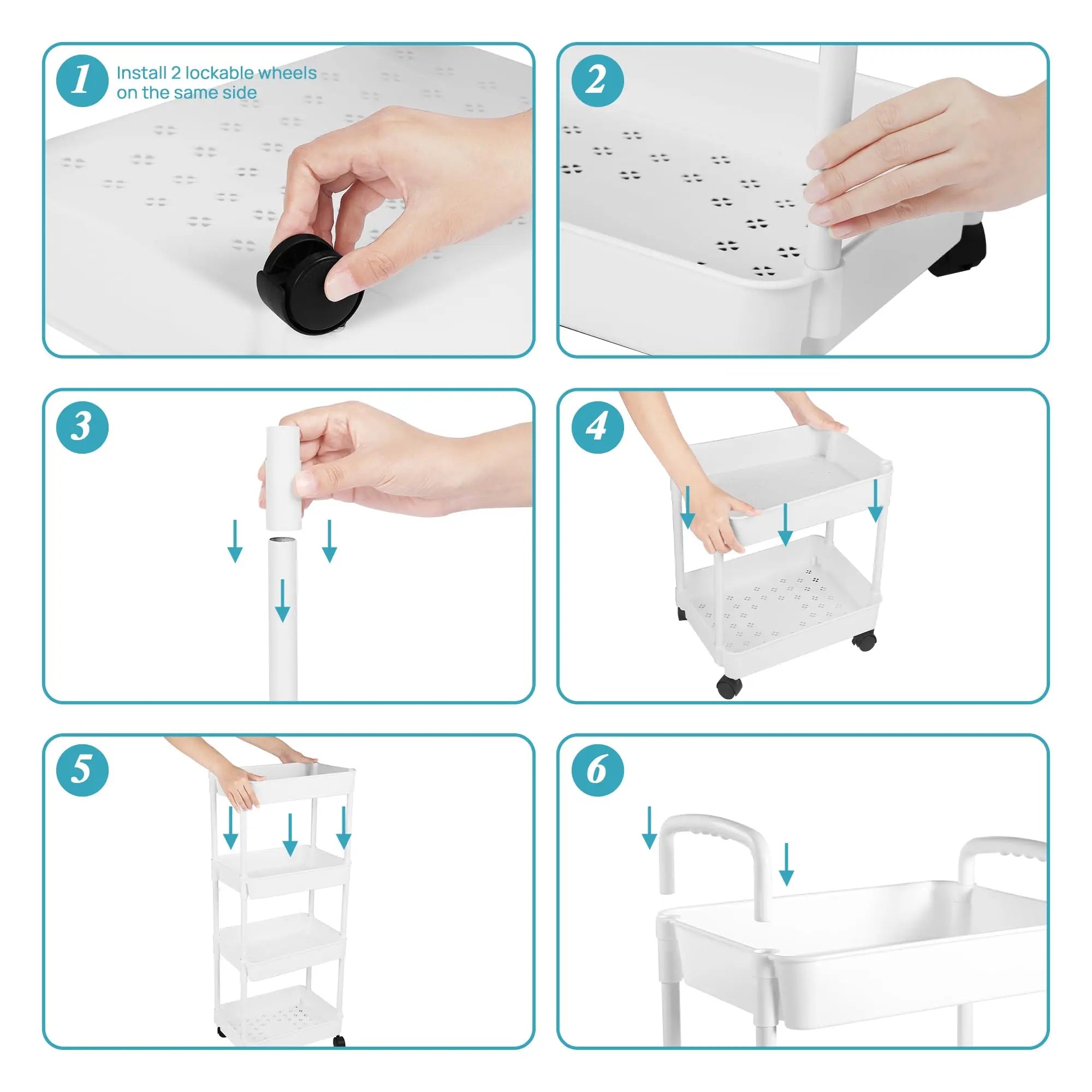 Chariot de rangement à roulettes