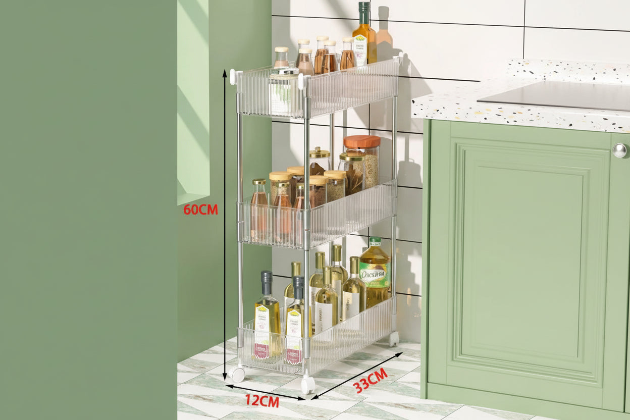 Étagère de rangement transparente