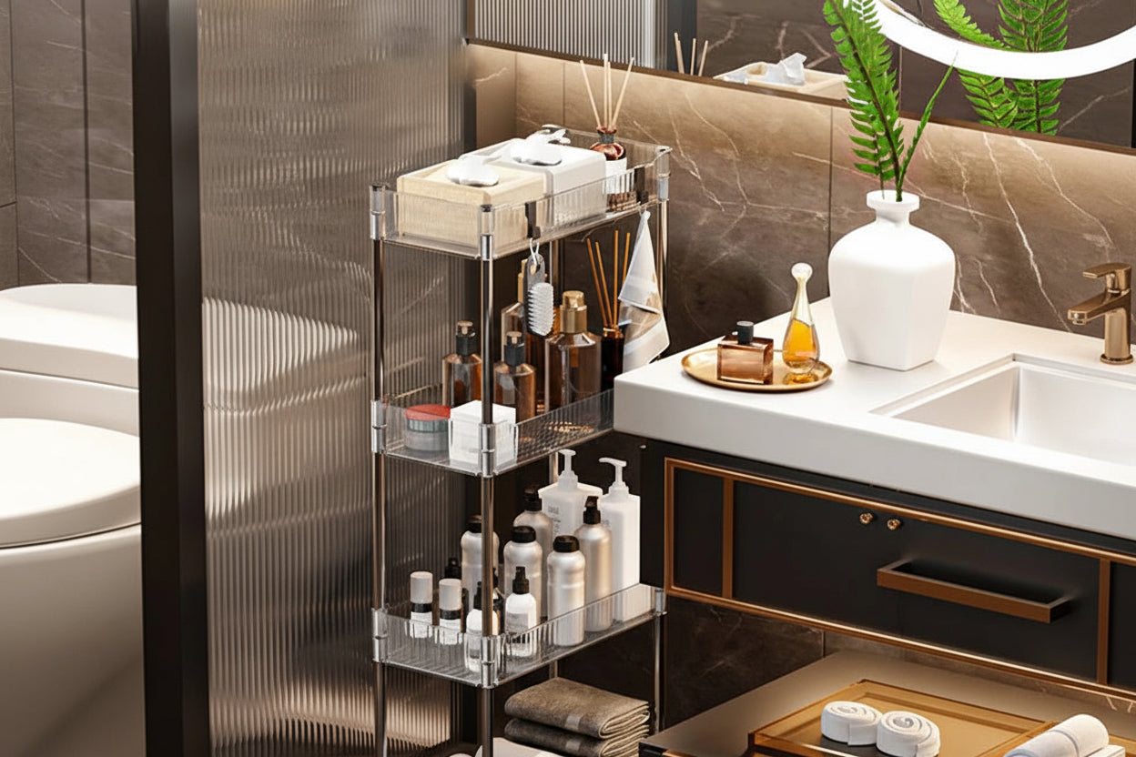 Étagère de rangement transparente