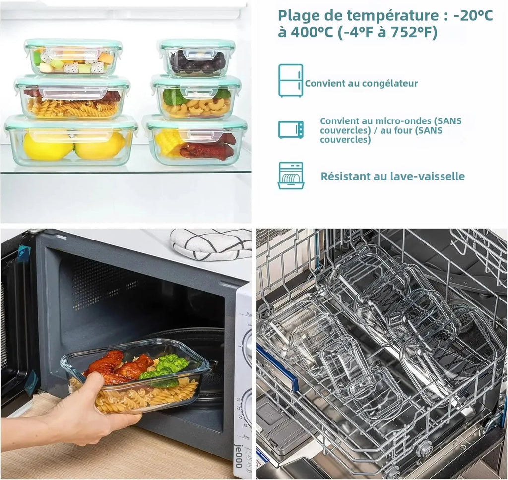 Boîte alimentaire en verre Organiz Home